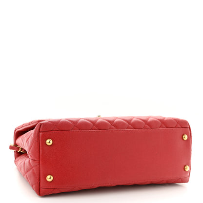 Chanel Caviar Quilted Small Coco Handle Flap Red 4 of 11