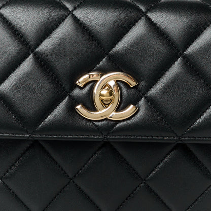 Chanel Lambskin Quilted Small Trendy CC Dual Handle Flap Bag Black 10 of 13
