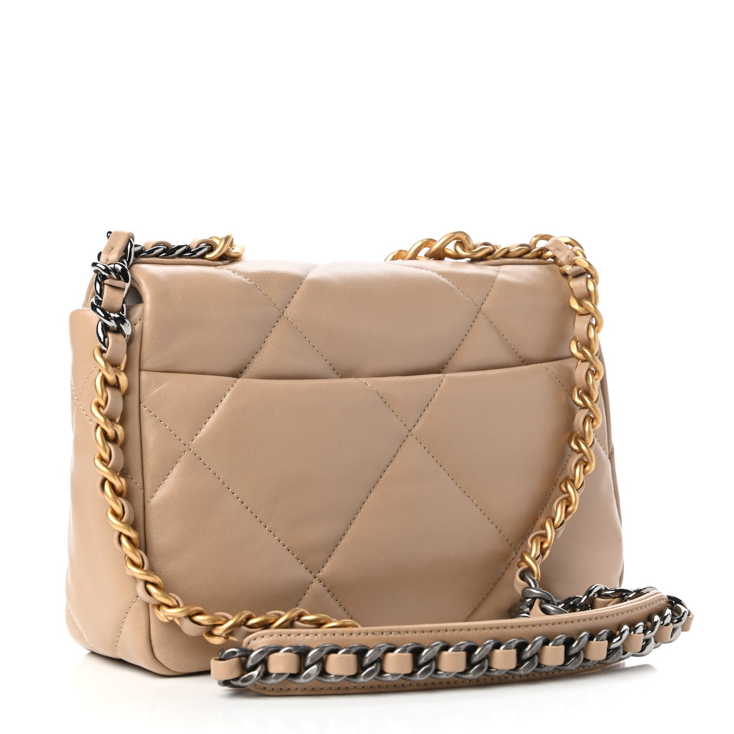 Chanel Lambskin Quilted Medium Chanel 19 Flap Dark Beige 3 of 10