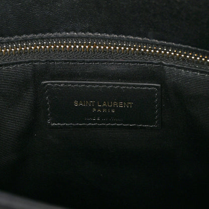 Saint Laurent Lambskin Quilted Medium Loulou Puffer Monogram Chain Satchel Black 6 of 13