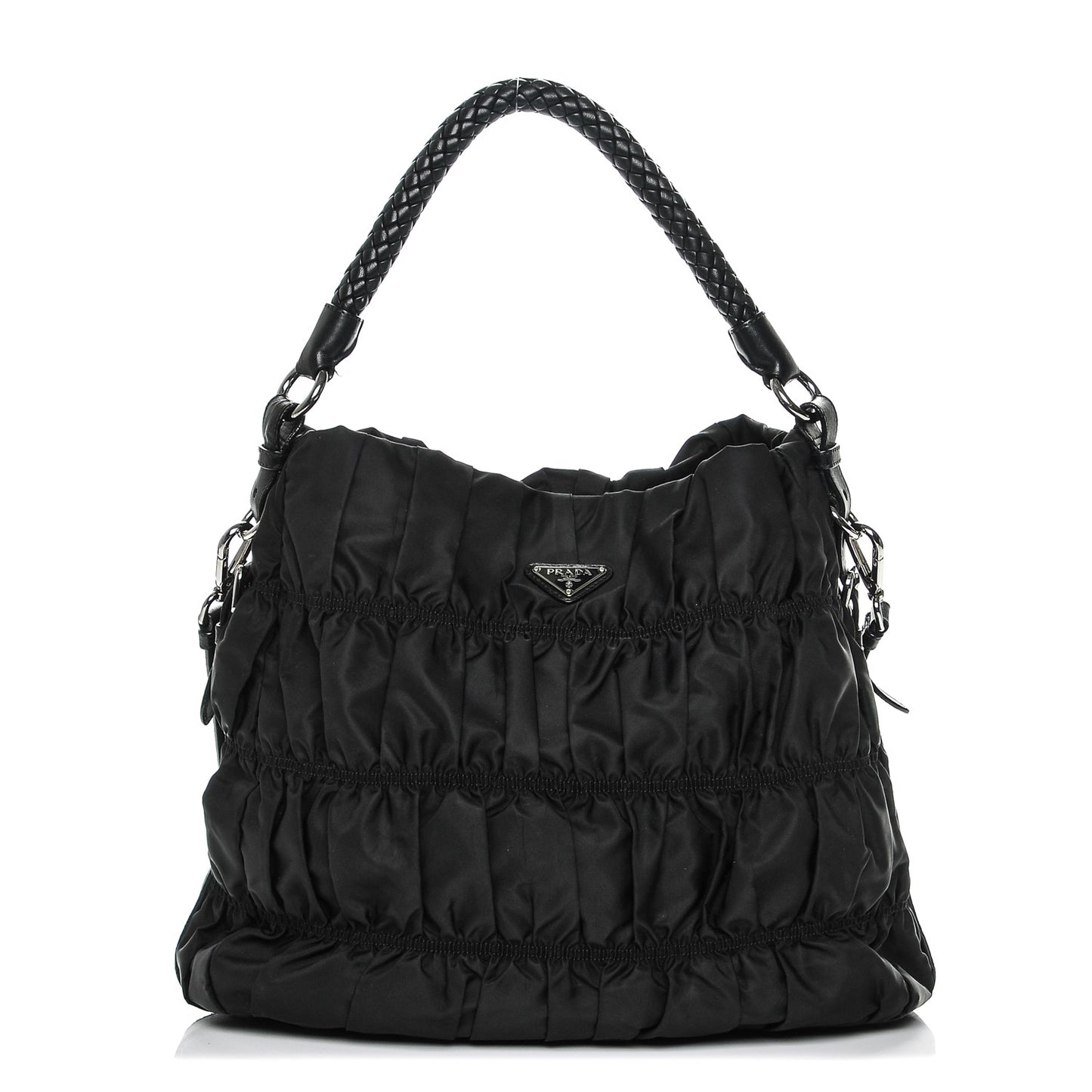 Tessuto Nylon Gaufre Hobo Nero Black