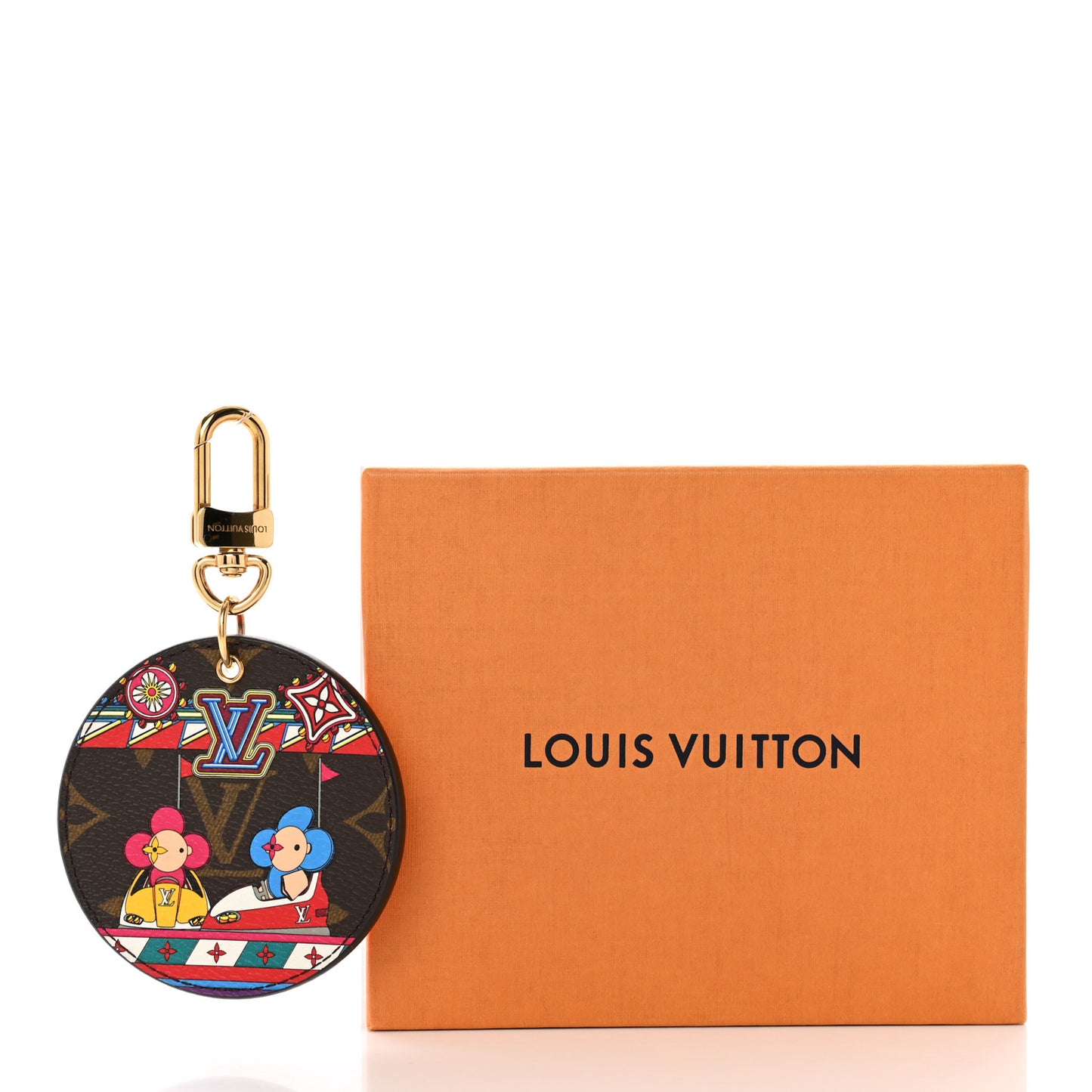 Monogram 2020 Christmas Animation Bumper Cars Bag Charm Key Ring Coquelicot