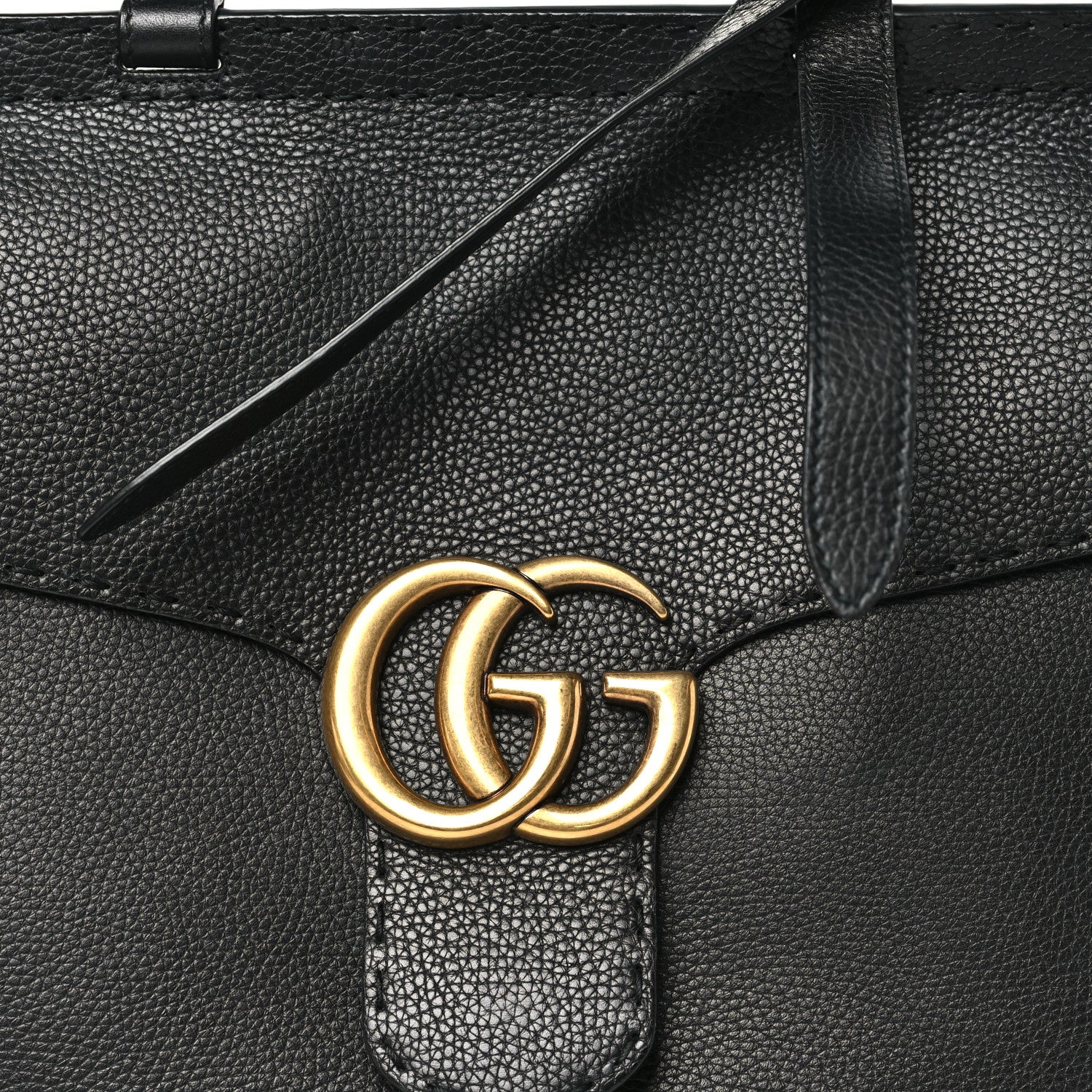 Gucci Calfskin Medium GG Marmont Top Handle Bag Black 8 of 11