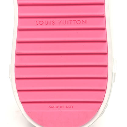 Louis Vuitton Lambskin Embossed Monogram Time Out Sneakers 38 White Pink 6 of 10