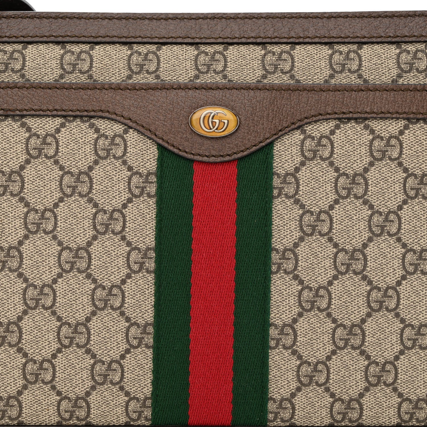 Gucci GG Supreme Monogram Web Medium Ophidia Shoulder Bag Beige New Acero 10 of 12