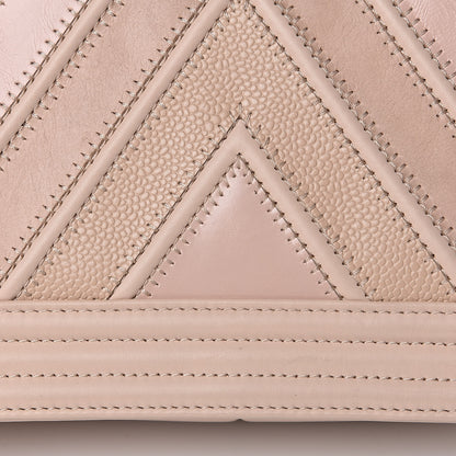 Chanel Caviar Calfskin Chevron Medium Boy Flap Light Pink 13 of 16