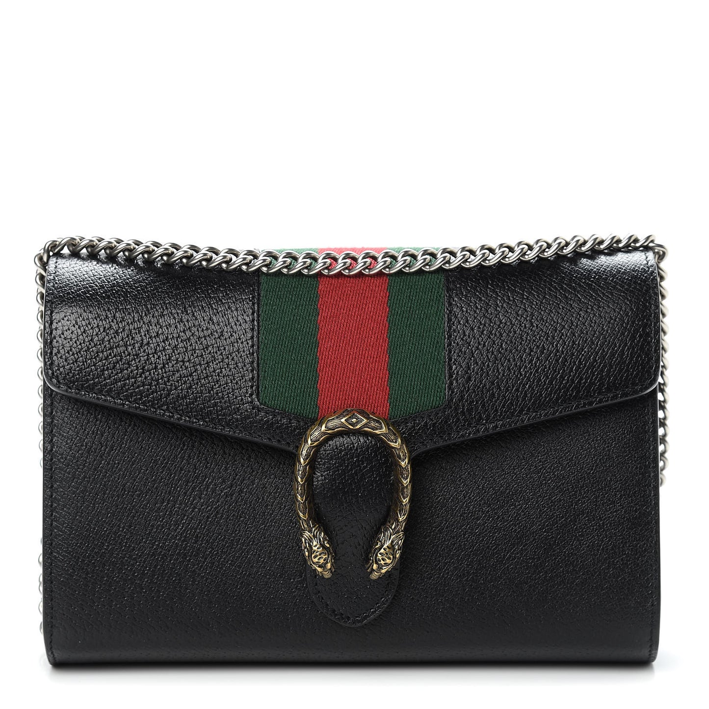 Calfskin Web Mini Dionysus Chain Wallet Black