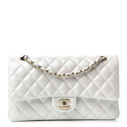 Chanel Iridescent Calfskin Quilted Medium Double Flap Ivory 1 of 12