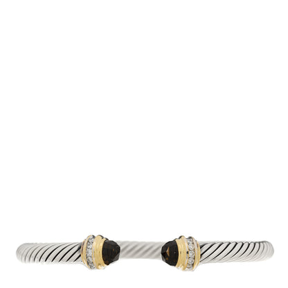 David Yurman Sterling Silver Diamond Smoky Quartz 5mm Cable Classics Bracelet 1 of 3
