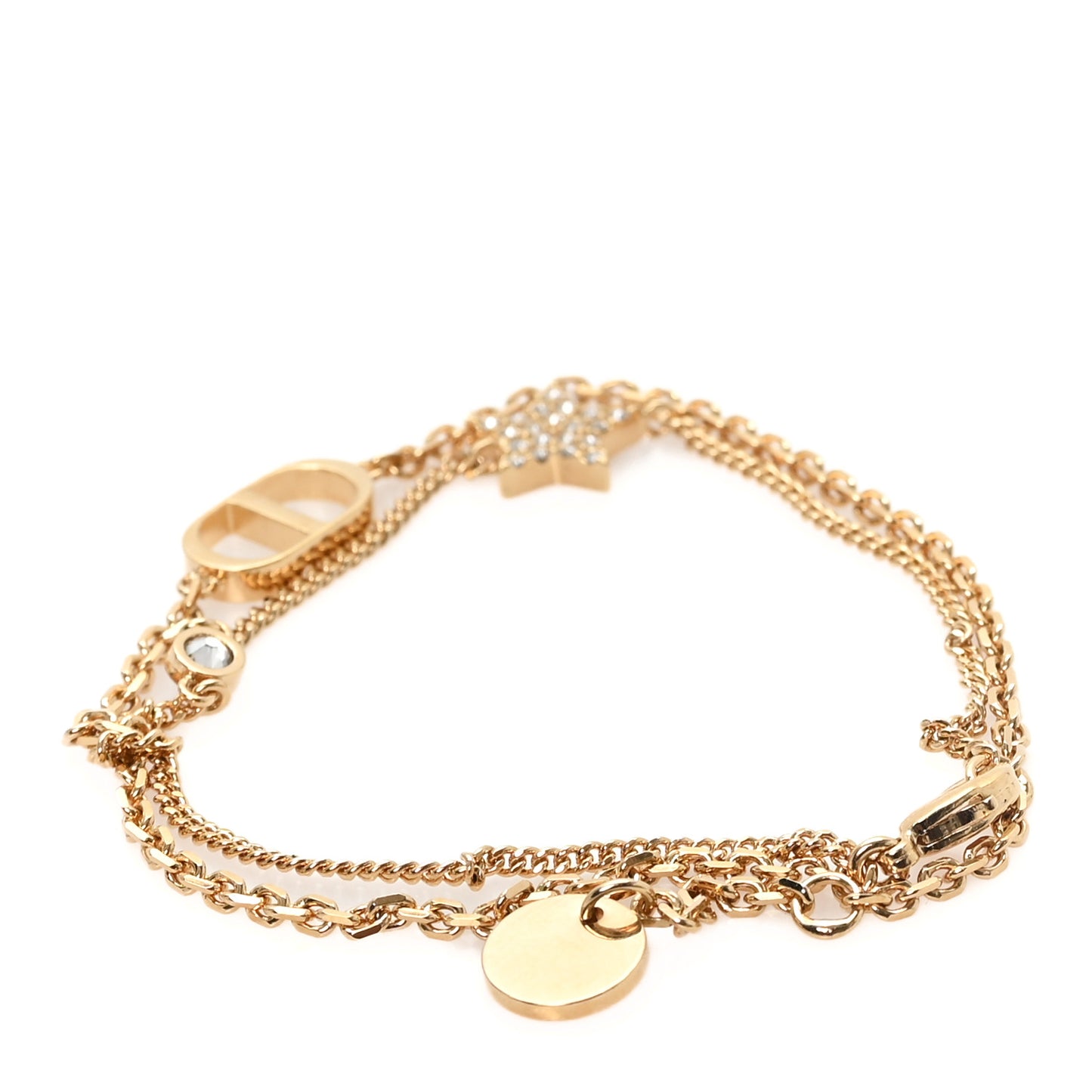 Crystal Star Charms Bracelet Gold