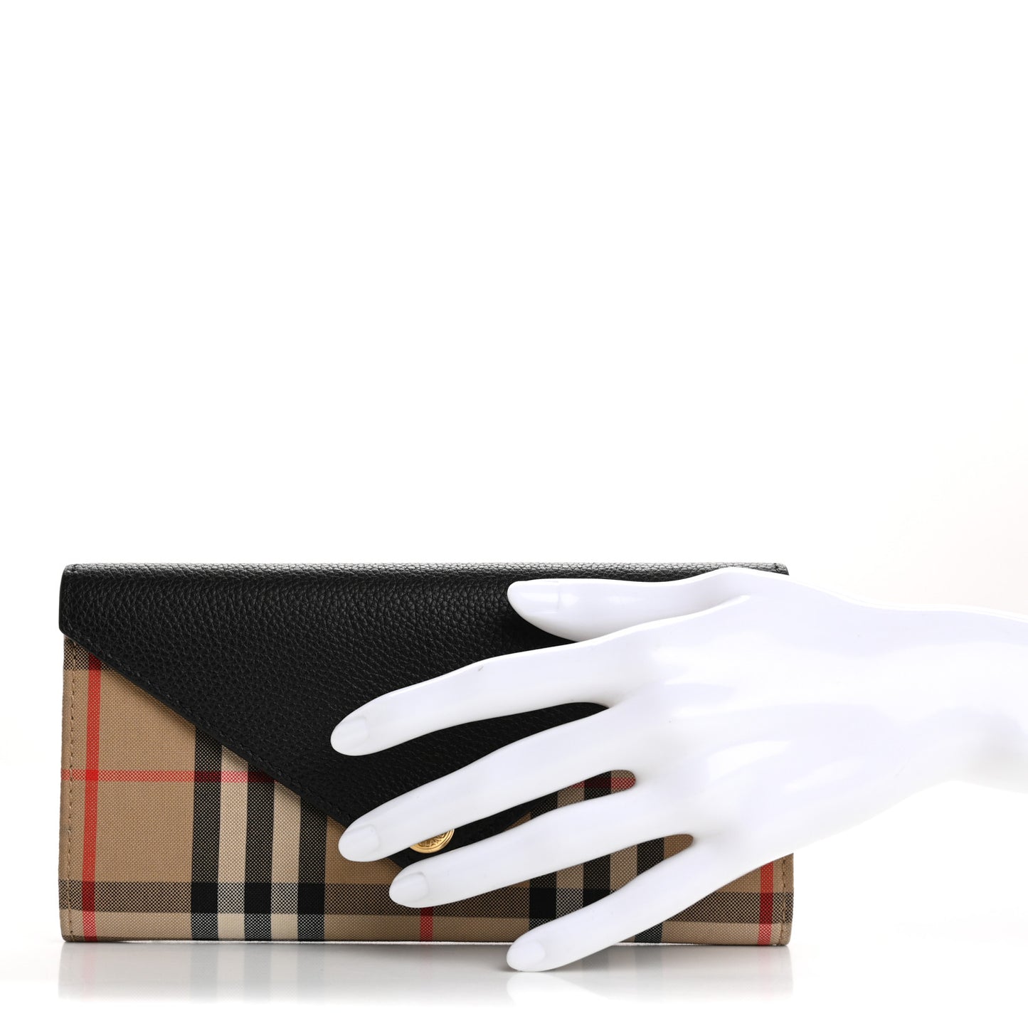 Vintage Check Grain Calfskin Halton Wallet Black