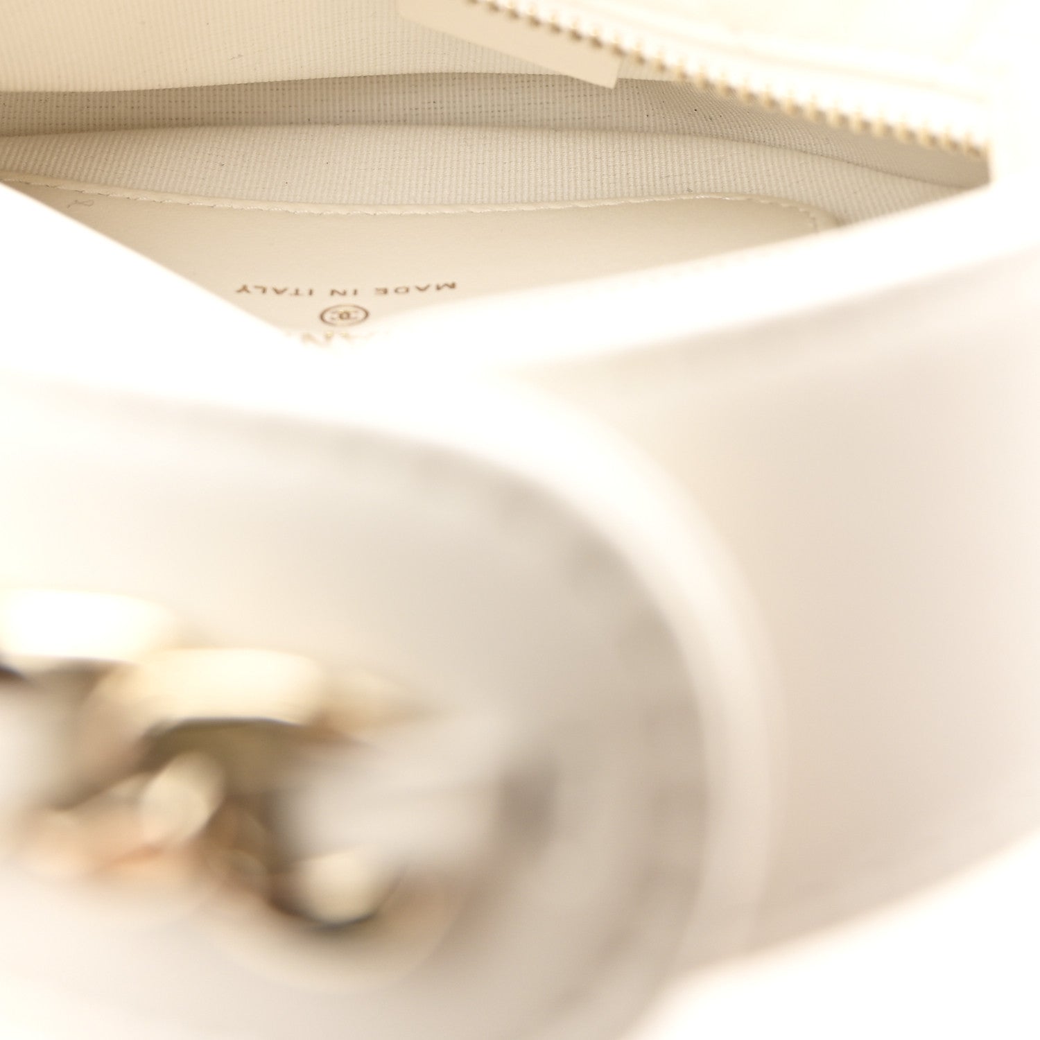 Chanel Lambskin Quilted Chain Around Pouch Hobo White 5 of 10