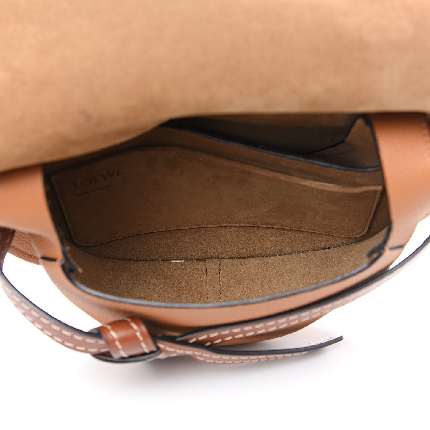 Grained Calfskin Small Gate Crossbody Bag Caramel Pecan