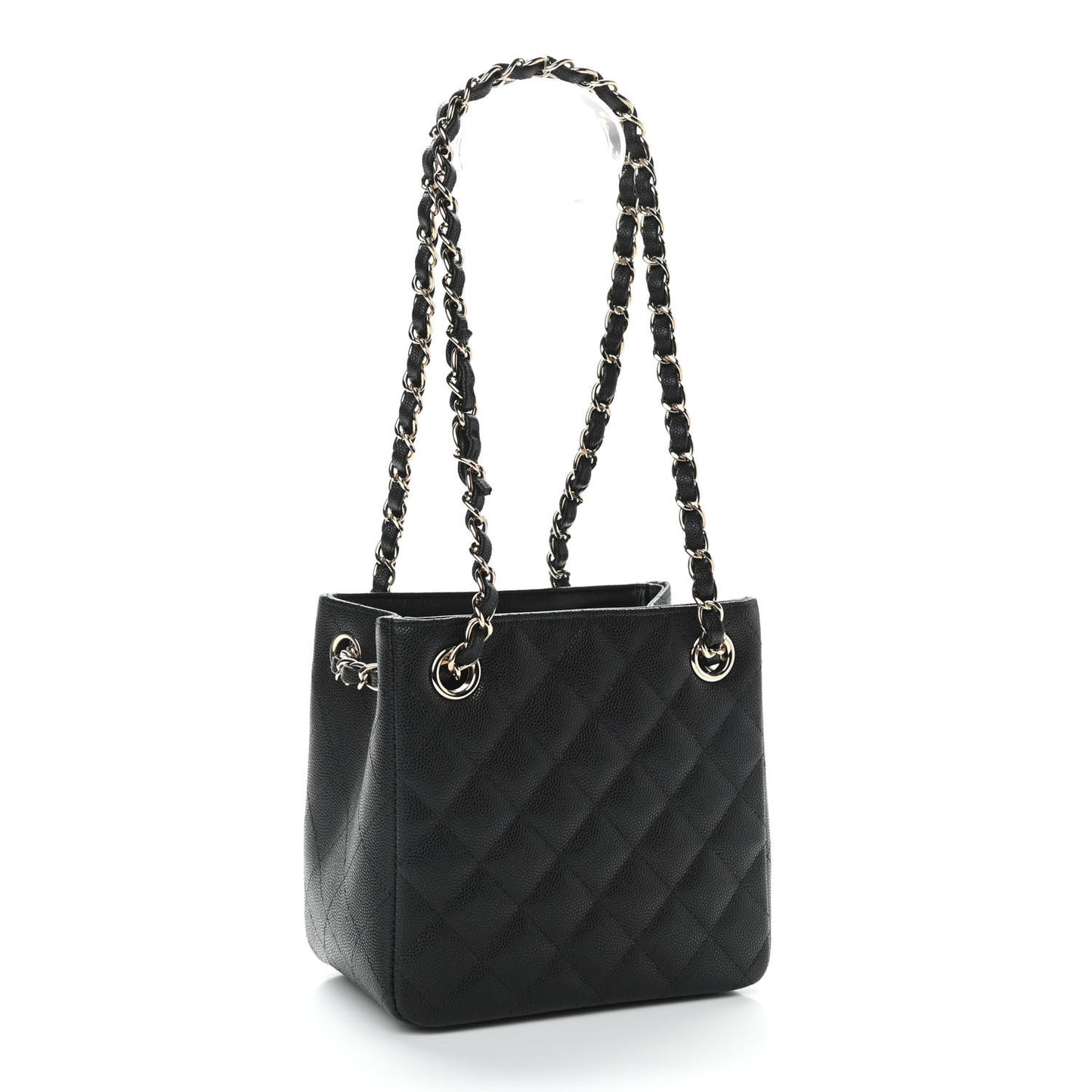 Caviar Quilted Mini Bucket Bag Black