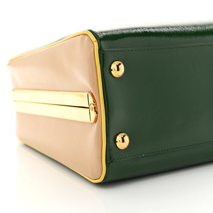 Prada Saffiano Vernice Pyramid Bag Larice Sabbia 9 of 16