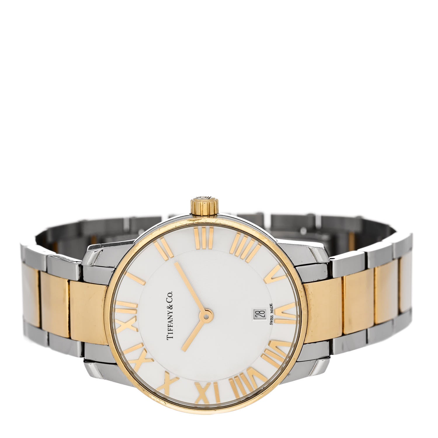 Tiffany Stainless Steel 18K Yellow Gold 29mm Atlas 2-Hand Quartz Watch 2 of 4