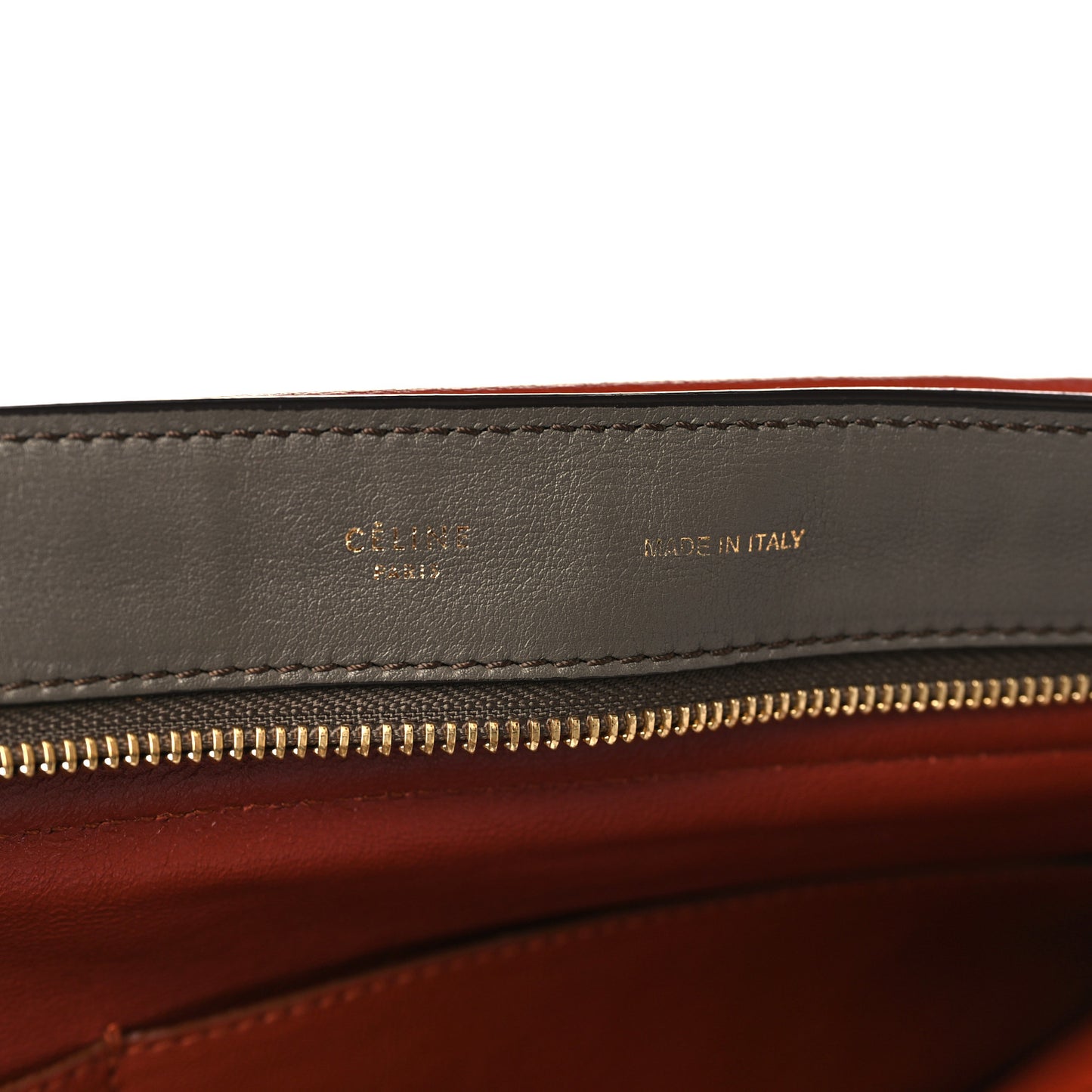 Calfskin Suede Large Tri-Color Trapeze Terracotta