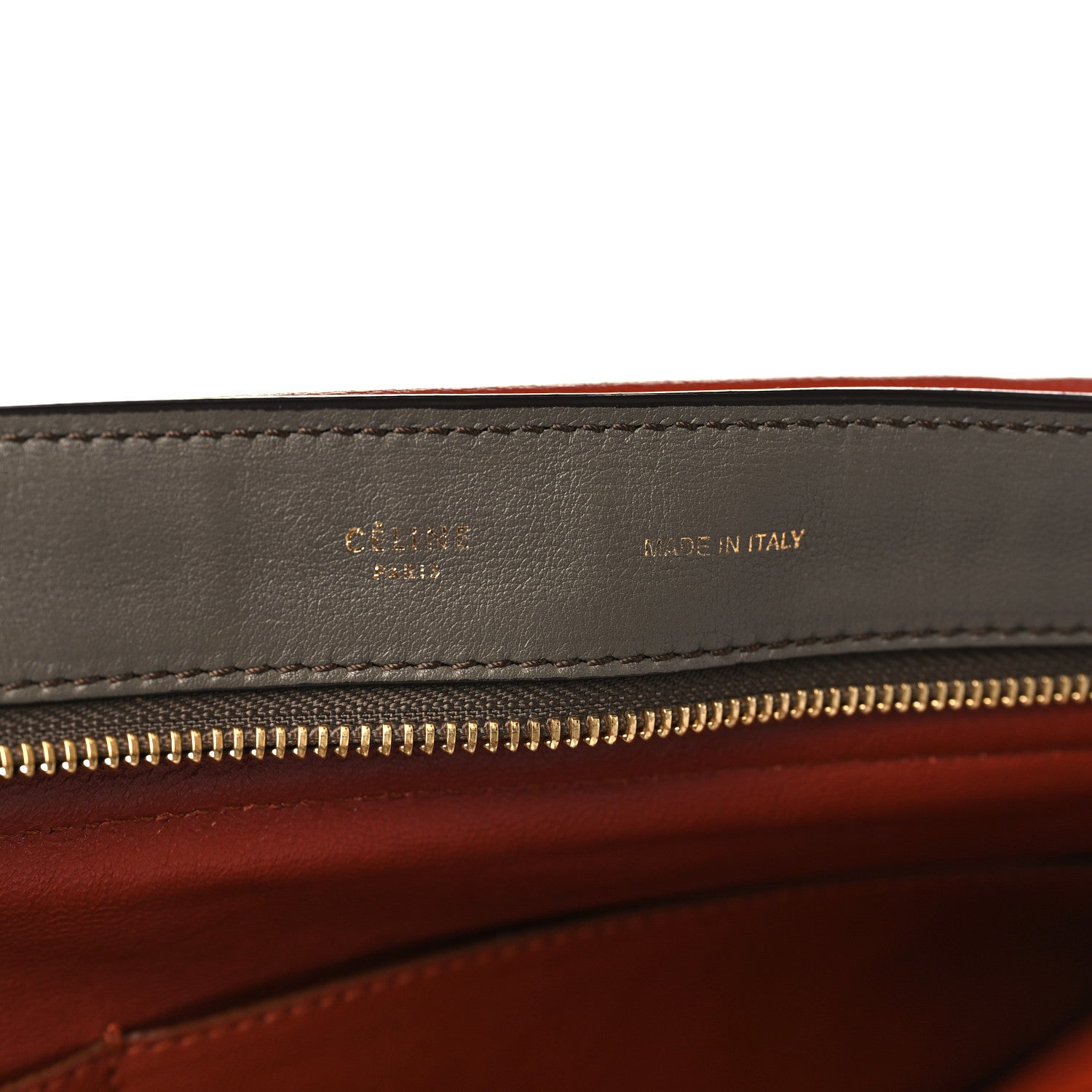 Celine Calfskin Suede Large Tri-Color Trapeze Terracotta 5 of 8