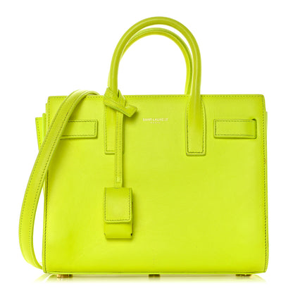 Saint Laurent Calfskin Nano Sac De Jour Neon Yellow 1 of 22