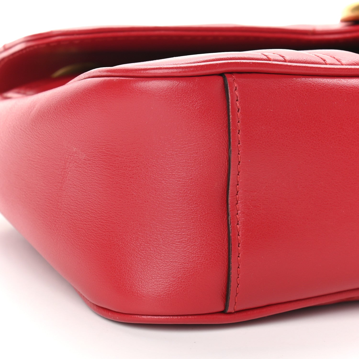 Gucci Calfskin Matelasse Small GG Marmont Shoulder Bag Hibiscus Red 8 of 9