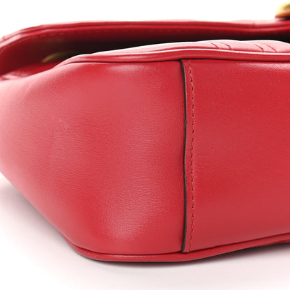 Gucci Calfskin Matelasse Small GG Marmont Shoulder Bag Hibiscus Red 8 of 9