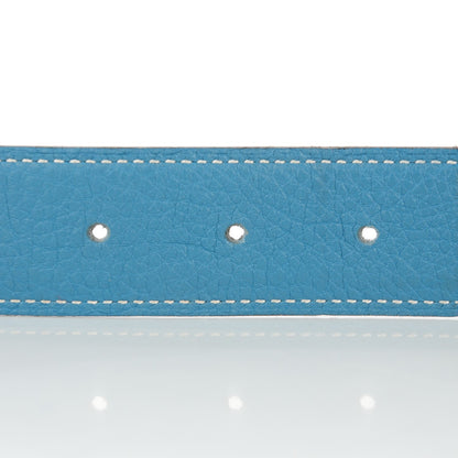 Hermes Box Taurillon Clemence 32mm H Belt 90 Black Blue Jean 4 of 7