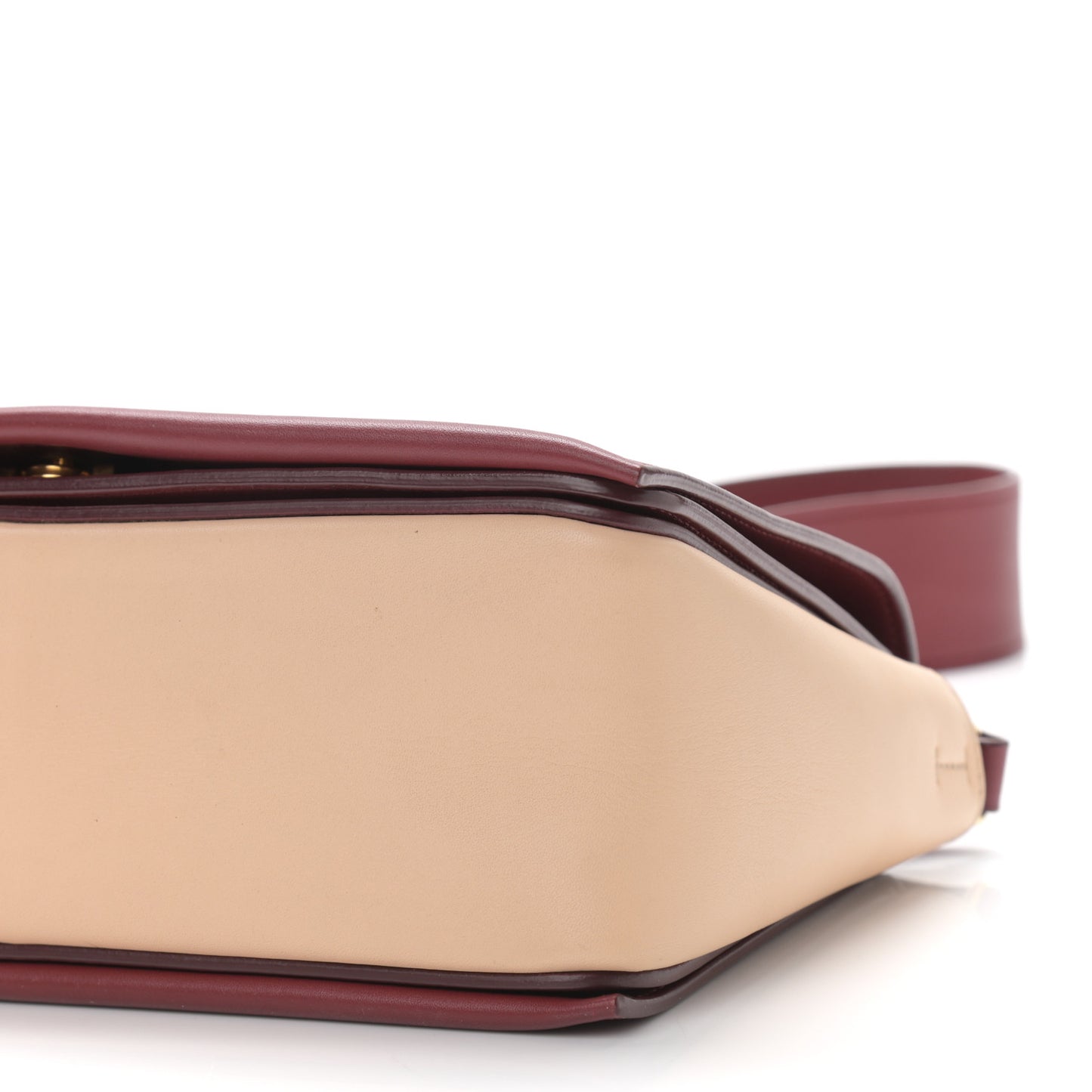 Shiny Smooth Calfskin Medium Frame Shoulder Bag Ruby Nude