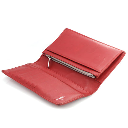 Chanel Calfskin Quilted Cambon Yen Wallet Red 3 of 8