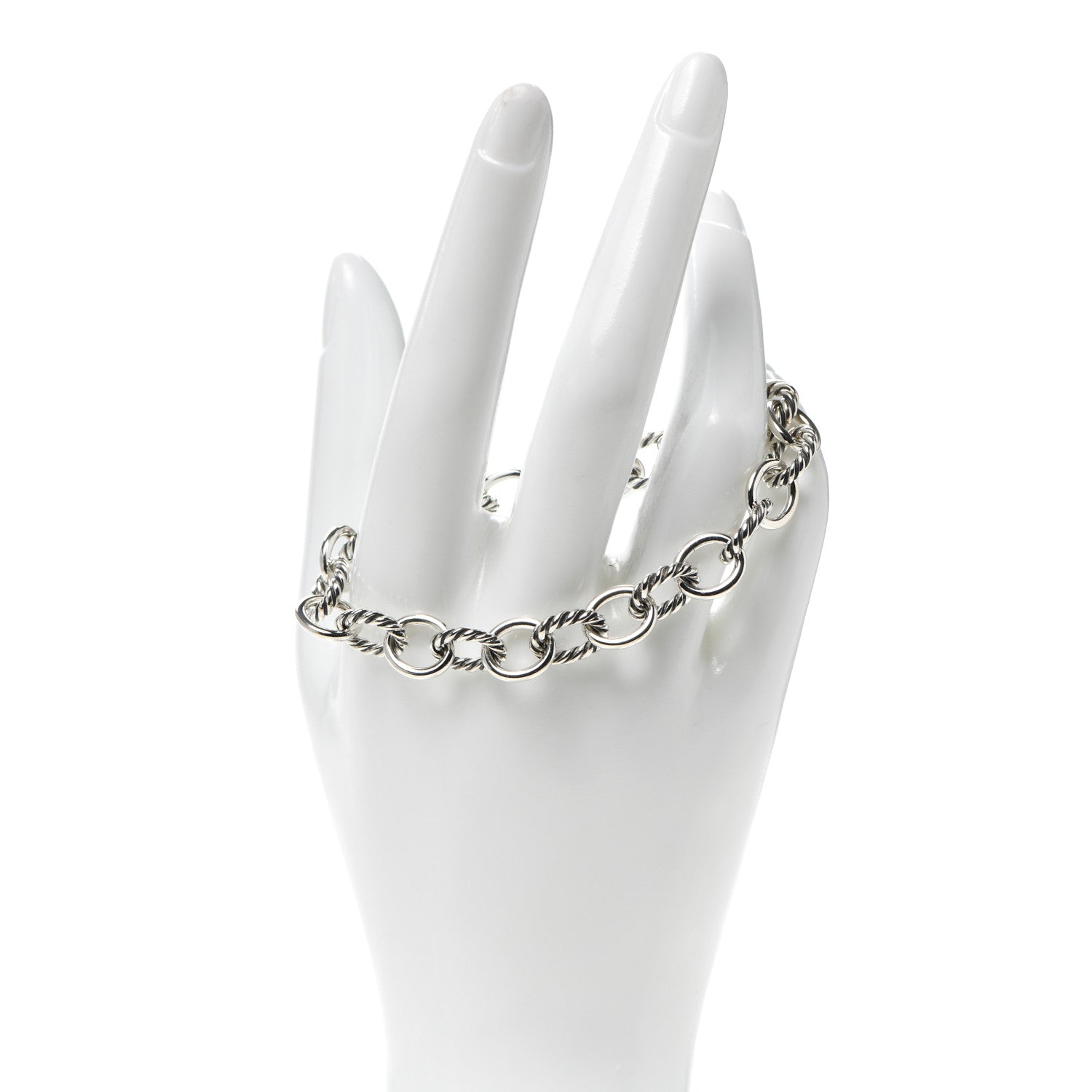 David Yurman Sterling Silver 10mm Medium Oval Link Bracelet 2 of 5