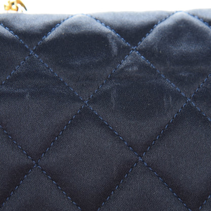 Chanel Satin Quilted Mini Evening Flap Navy 10 of 11