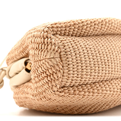 Mansur Gavriel Raffia Lambskin Woven Mini Cloud Clutch Natural Avorio 9 of 14