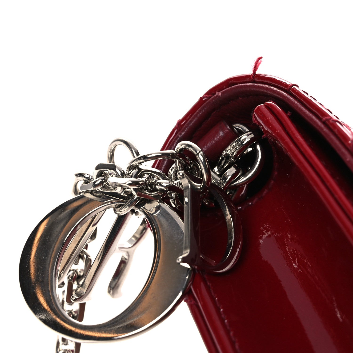 Christian Dior Patent Cannage Lady Dior Clutch Red 13 of 15