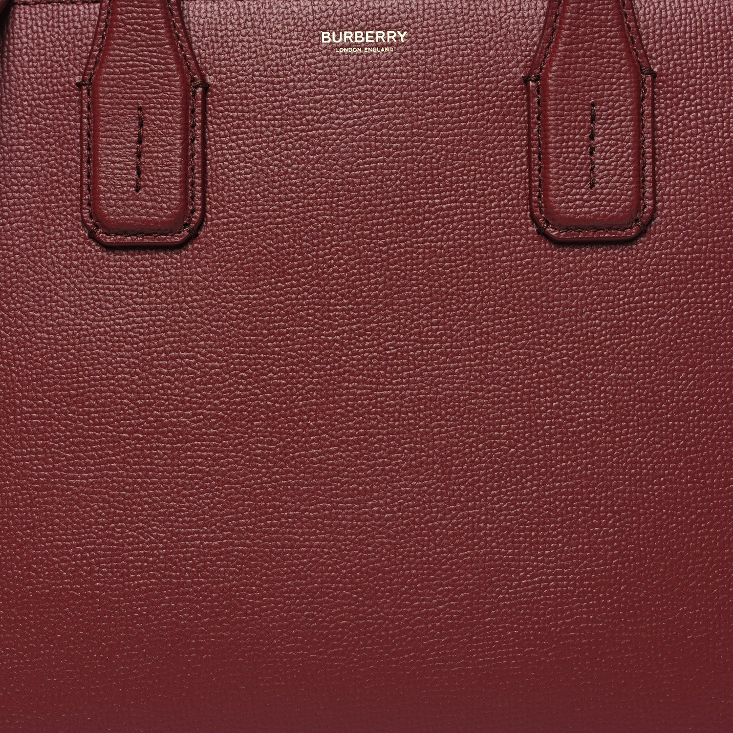 Burberry Grainy Calfskin House Check Medium Banner Tote Crimson 8 of 10