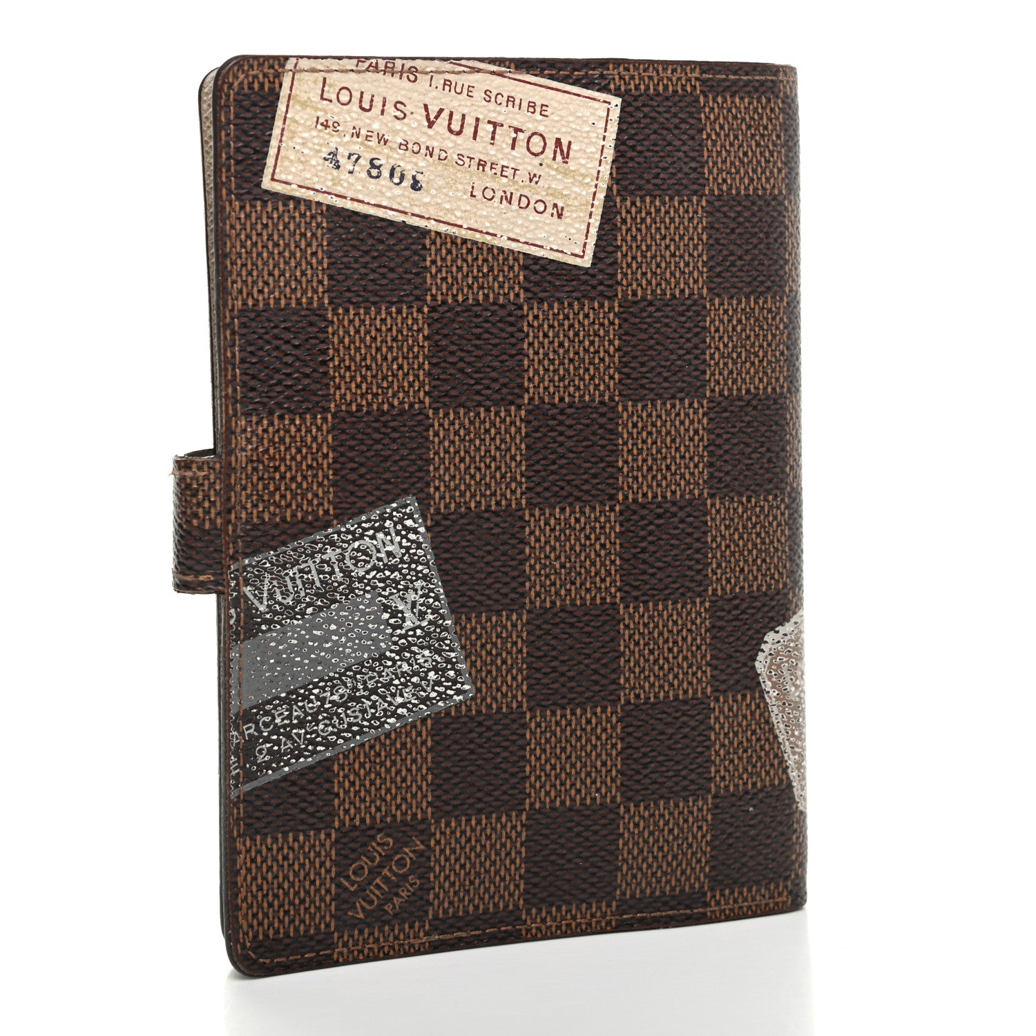 Louis Vuitton Damier Ebene Labels Small Ring Agenda Cover 3 of 7