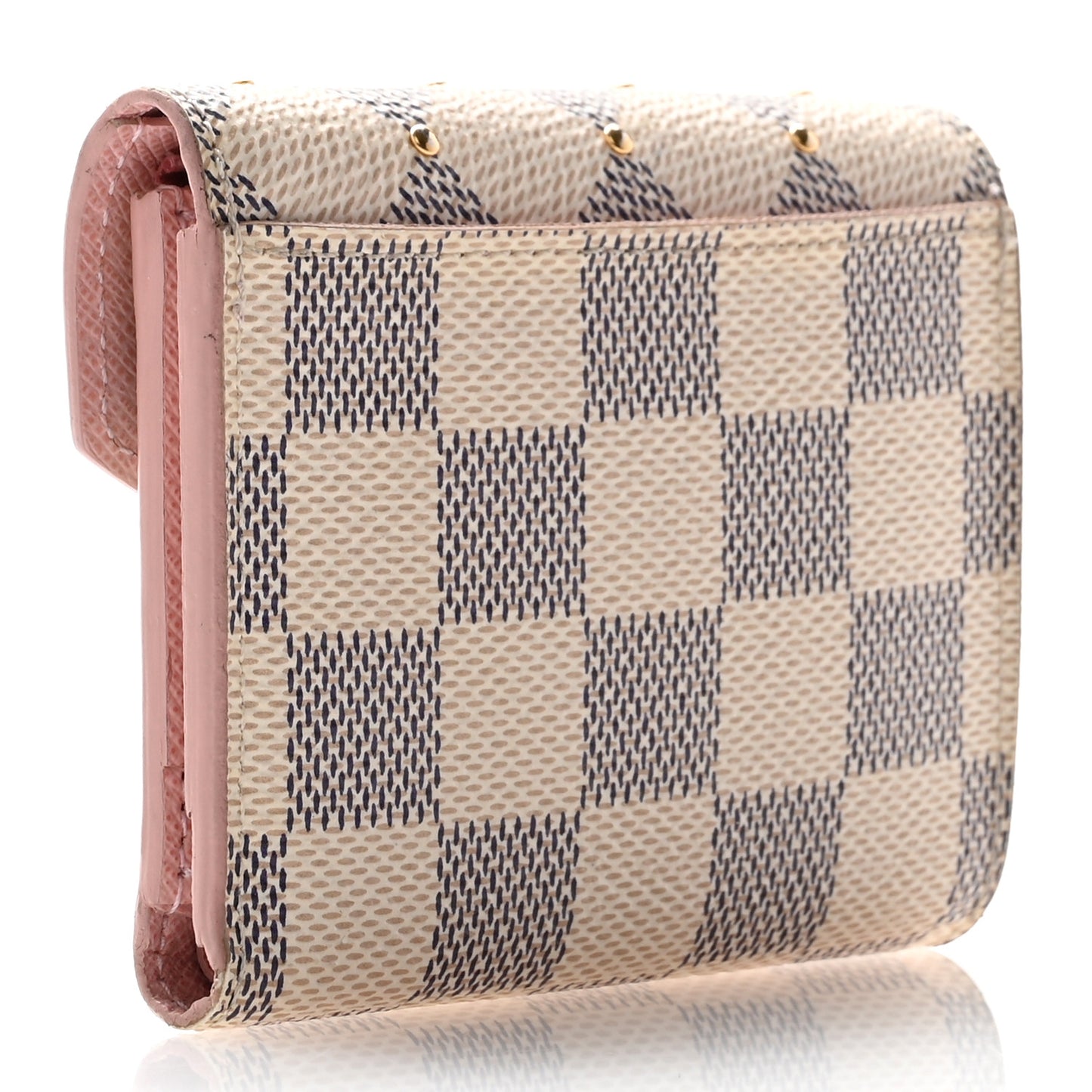 Damier Azur Studded Zoe Wallet Rose Ballerine