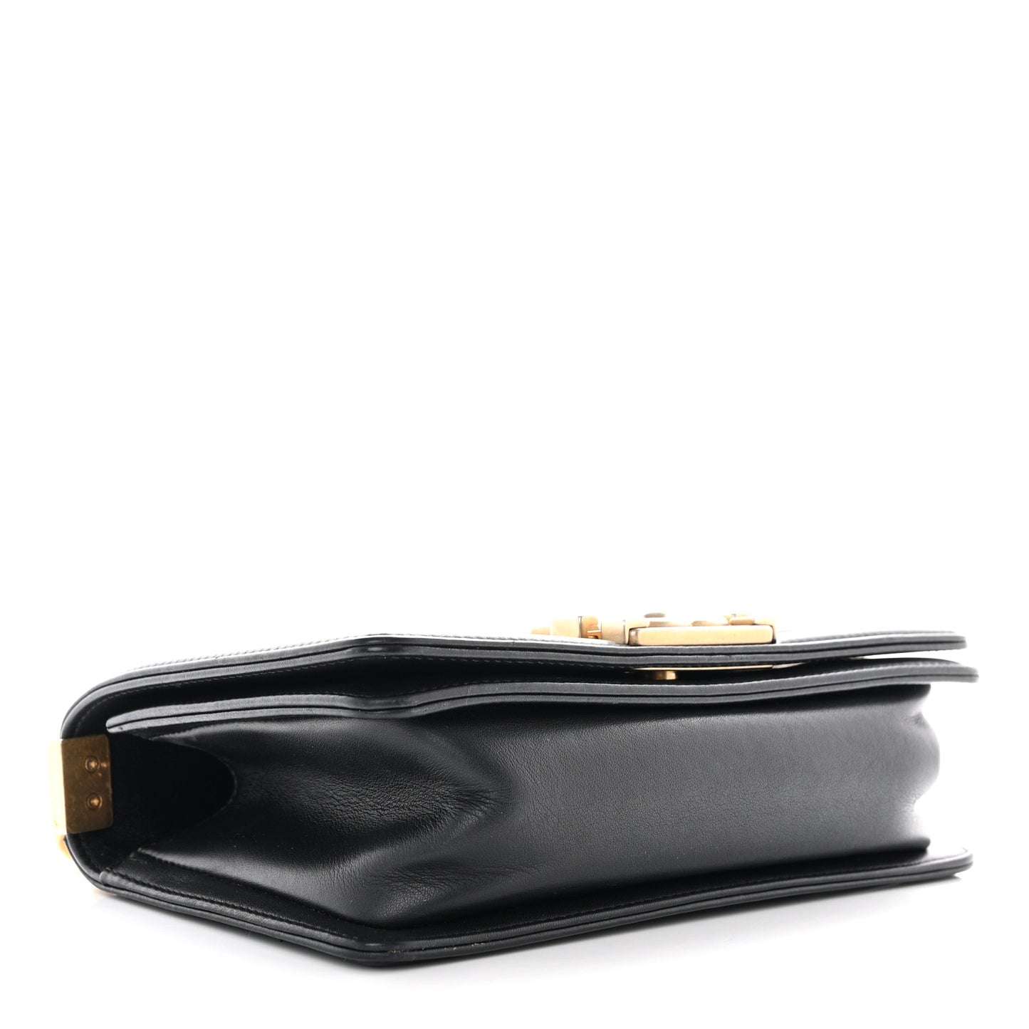 Lambskin Quilted Small Boy Flap Black
