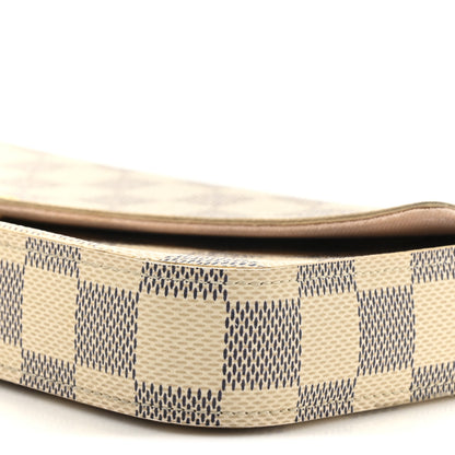 Louis Vuitton Damier Azur Pochette Felicie Chain Wallet Rose Ballerine 11 of 19