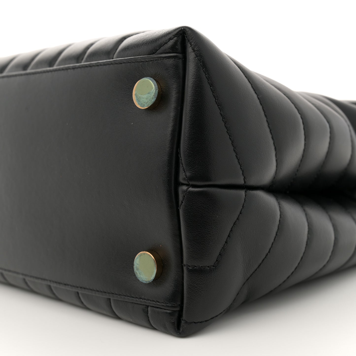 Calfskin Y Quilted Monogram Large Loulou Chain Satchel Black