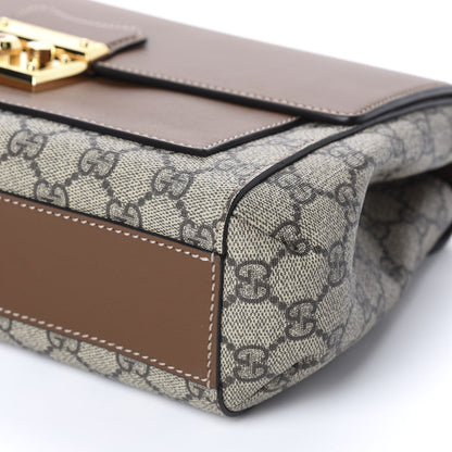 Gucci GG Supreme Monogram Calfskin Padlock Slip Pocket Shoulder Bag Beige Cuir 6 of 9