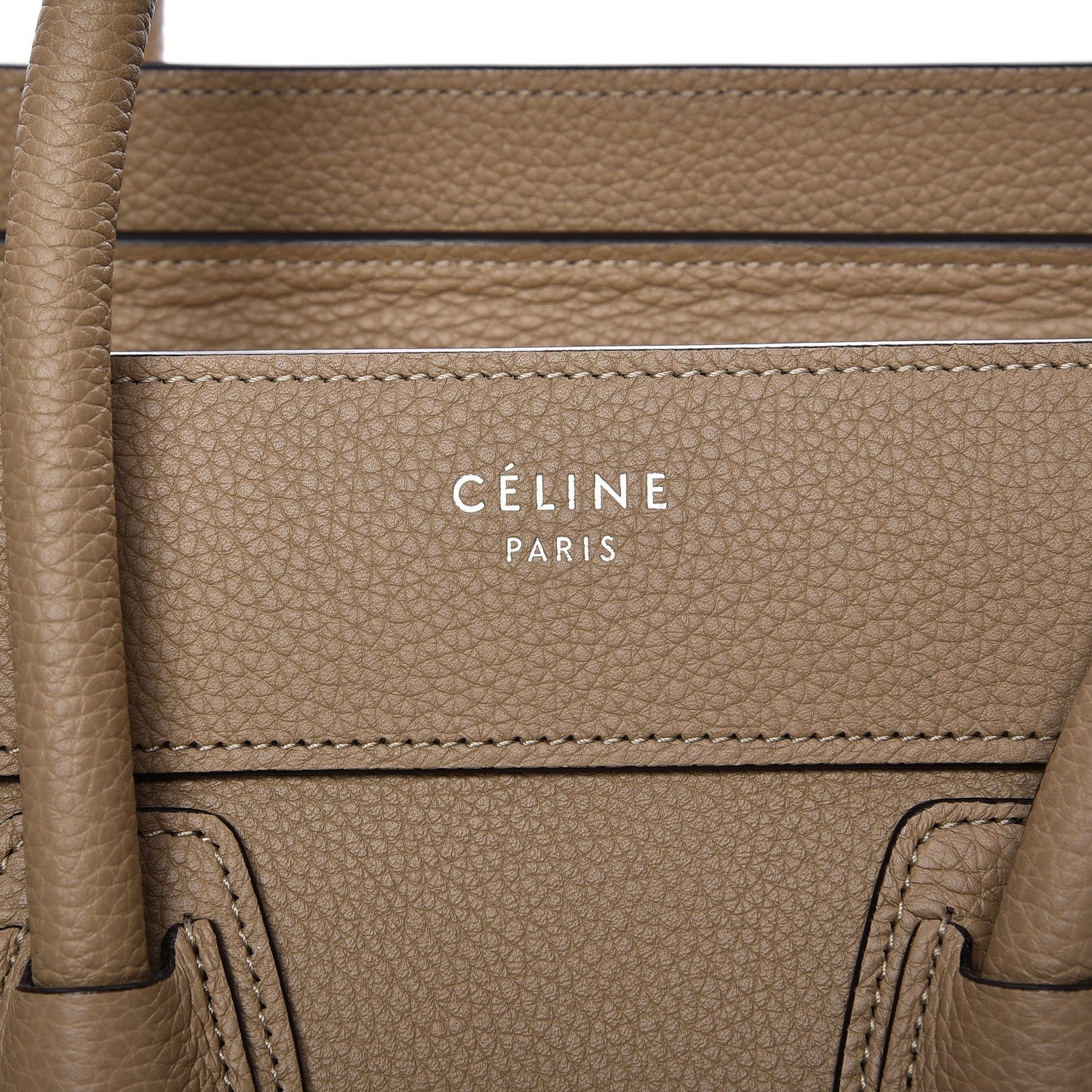 Celine Drummed Calfskin Micro Luggage Dune 7 of 9