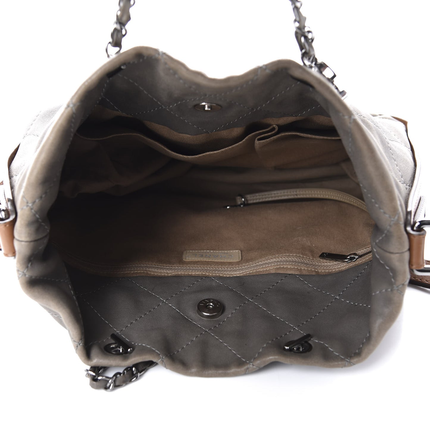 Calfskin Country Chic Stitched Hobo Grey