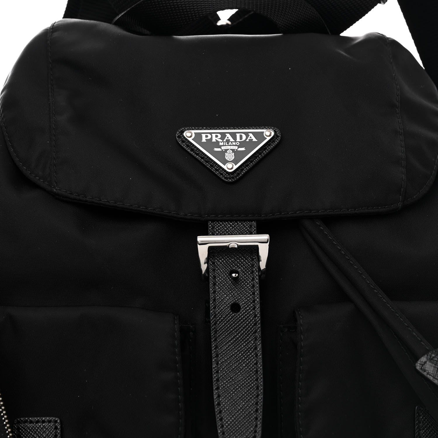 Prada Tessuto Nylon Saffiano Vela Backpack Black 9 of 11