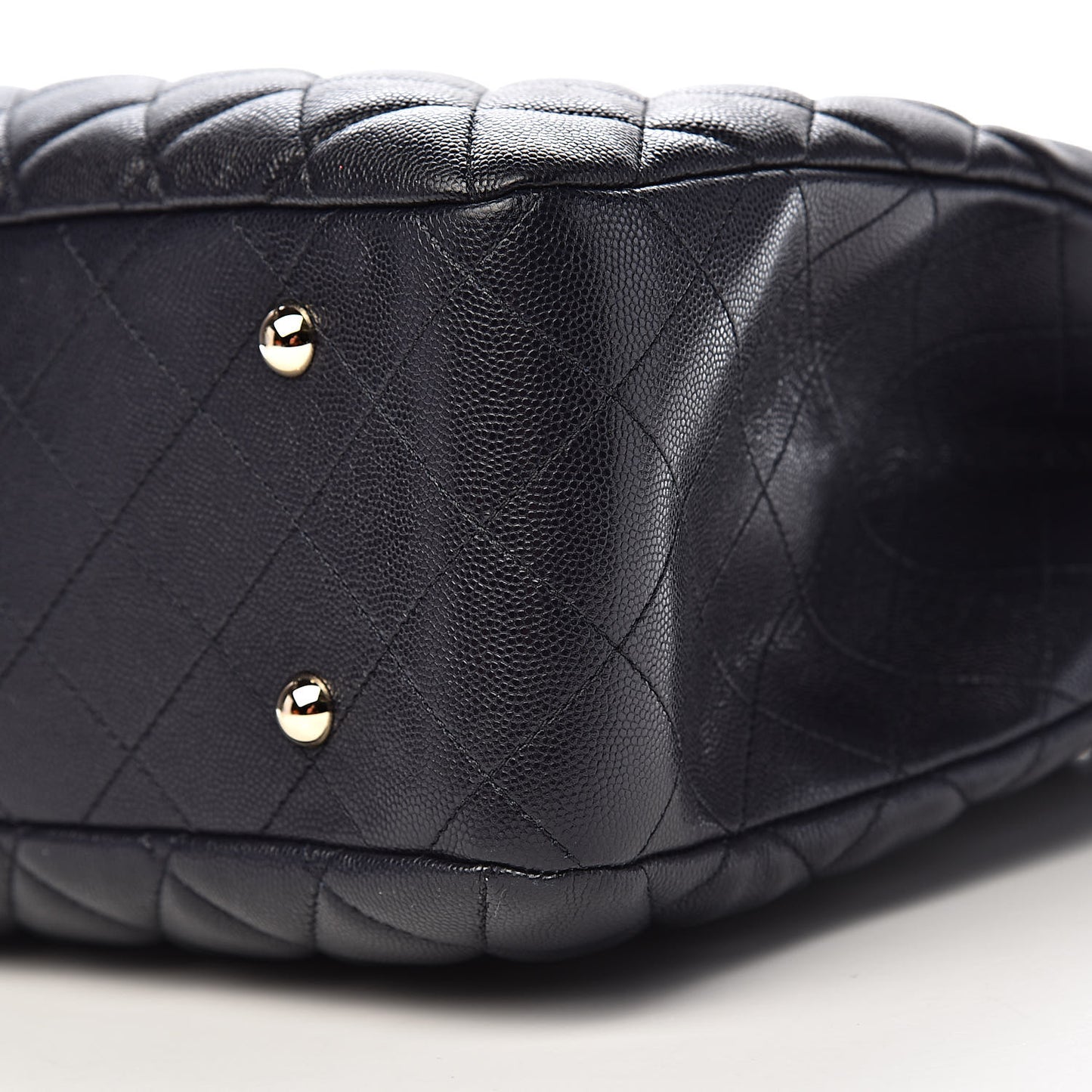 Caviar Quilted Large CC Shopping Tote Navy