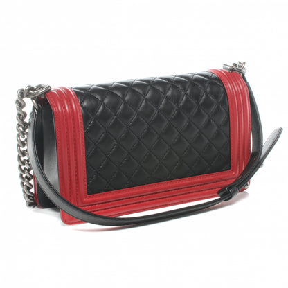 Chanel Lambskin Quilted Medium Boy Flap Black Castillan 3 of 7