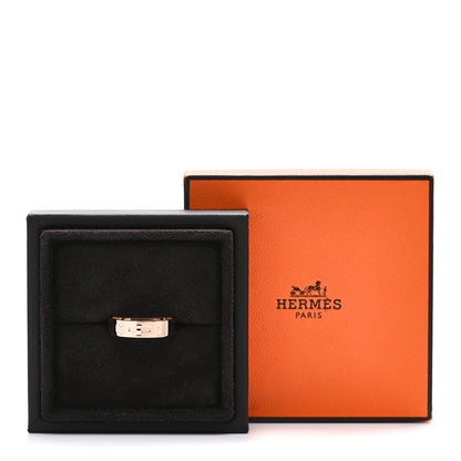 Hermes 18K Rose Gold Diamond PM Kelly Ring 57 8 5 of 5