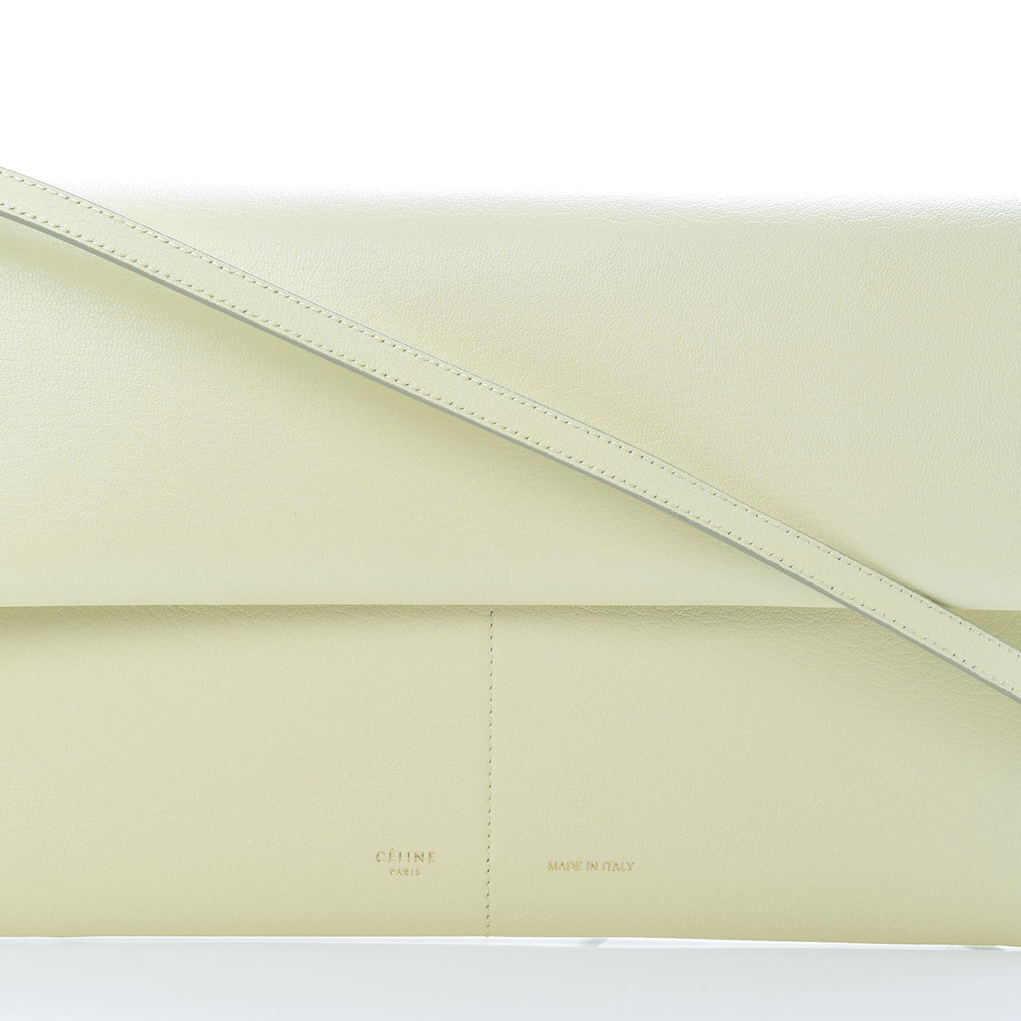Calfskin Folded Clutch With Strap Jade