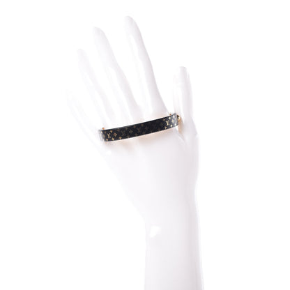Louis Vuitton Monogram Nanogram Cuff S Black Gold 2 of 7