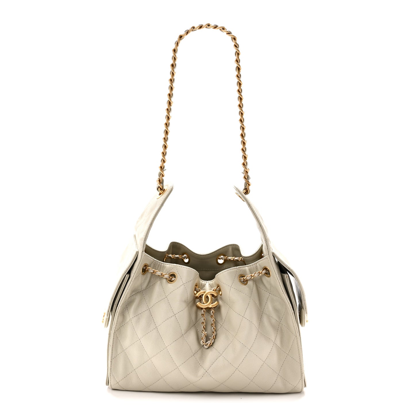 Caviar Quilted Small Chanel 25 Handbag Light Grey