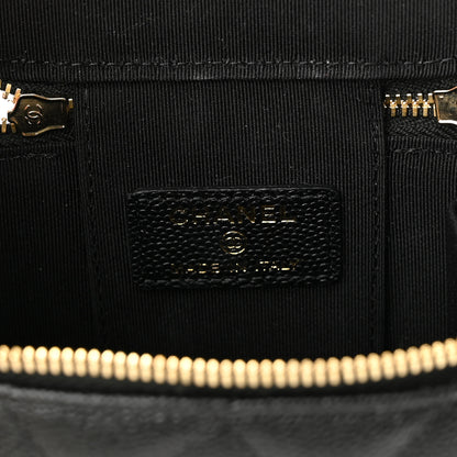 Chanel Caviar Quilted Mini Pearl On Top Vanity Case With Chain Black 6 of 13