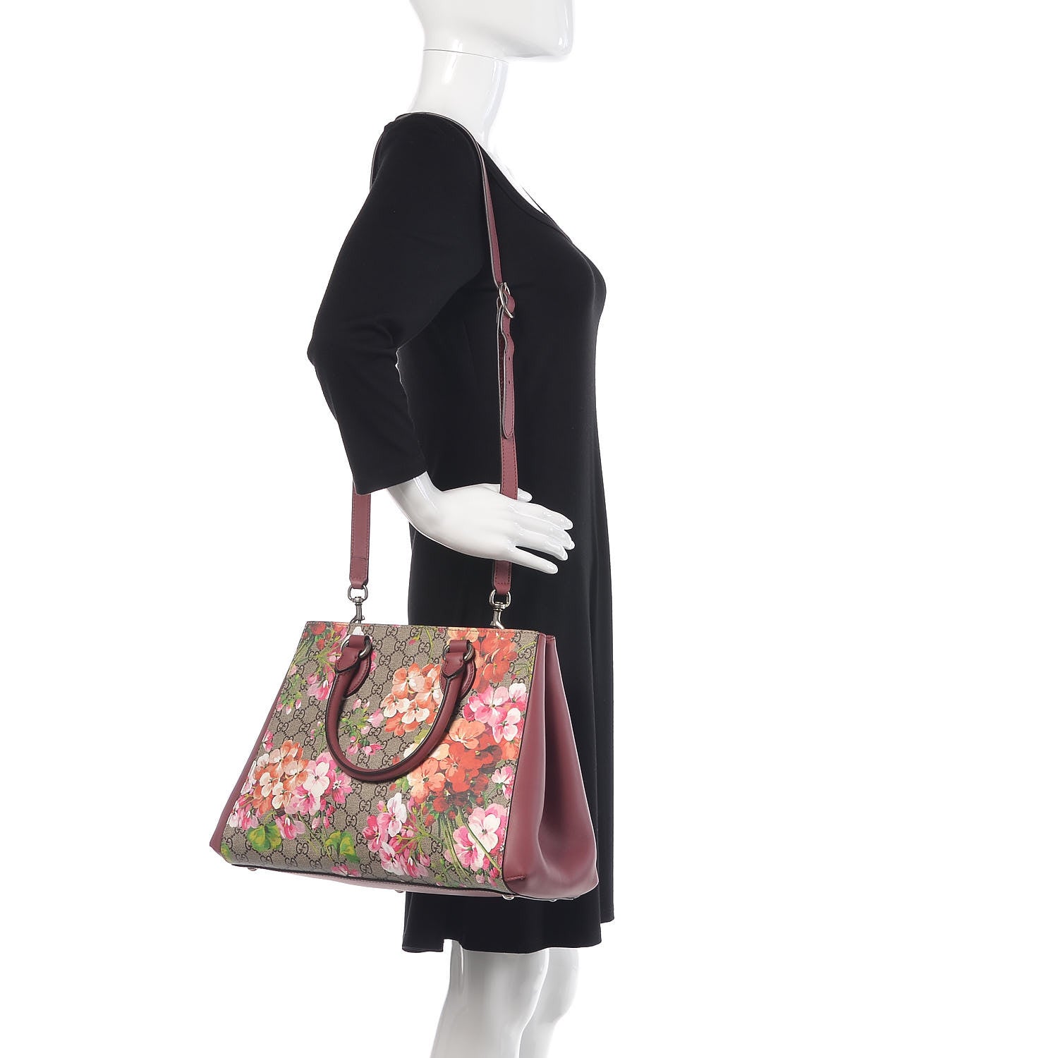 Gucci Soft GG Supreme Monogram Blooms Top Handle Bag Beige Multicolor Dry Rose 2 of 10